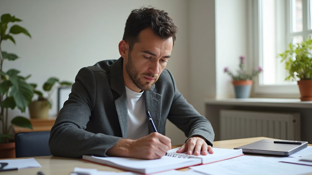 Профессиональное фото человека, изучающего информацию с использованием техник мнемоники