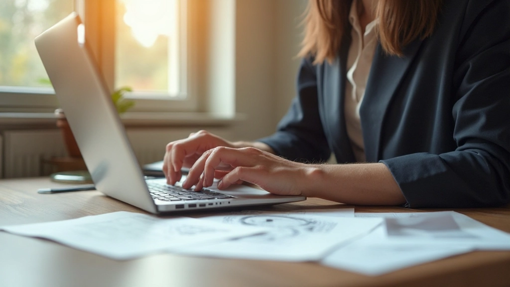 Профессиональное фото человека, планирующего финансы с ноутбуком и документами на столе